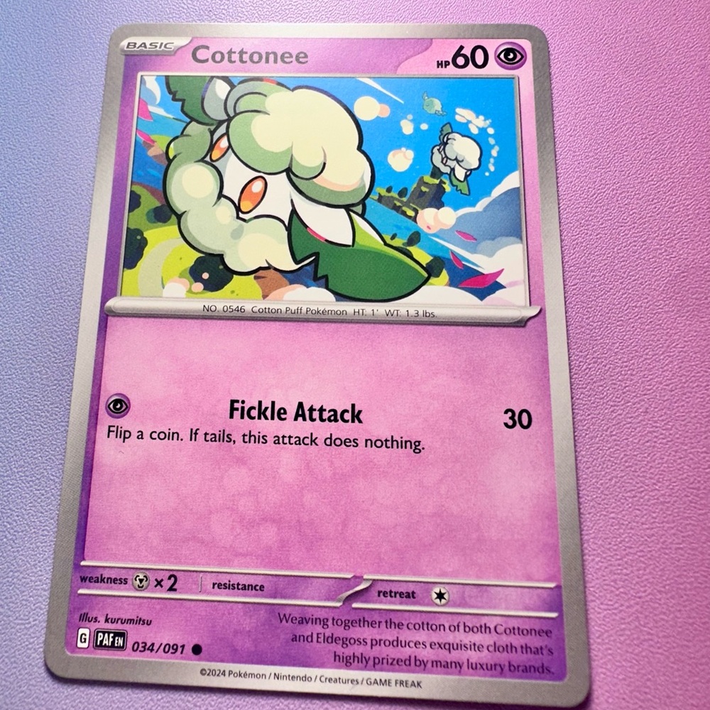 cottonee - 034/091 (common) — pokemon: paldean fates